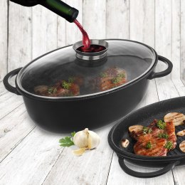 Brytfanna Granitowa 3w1 z Pokrywką Patelnią Grillową Solidna ORION 10 l