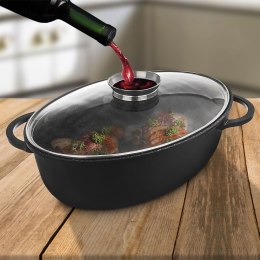 Brytfanna granitowa z pokrywką owalna GRANDE 8 l, 45x27,5 cm