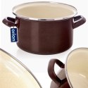 Garnek Emaliowany 2 L ORION BROWN Retro 18 cm Indukcja Zmywarka