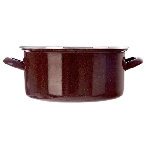 Garnek Emaliowany 4 L ORION BROWN Retro Średnica 24 cm Indukcja
