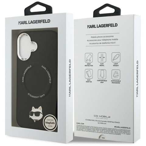 Karl Lagerfeld Choupette Pin MagSafe - Etui iPhone 17 (czarny)