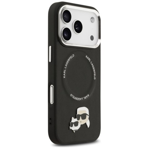 Karl Lagerfeld Karl & Choupette Pins MagSafe - Etui iPhone 17 Pro Max (czarny)