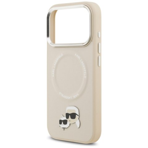 Karl Lagerfeld Karl & Choupette Pins MagSafe - Etui iPhone 17 Pro (beżowy)