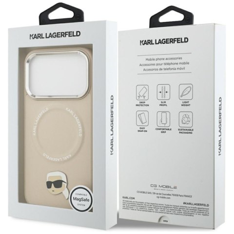 Karl Lagerfeld Karl Pin MagSafe - Etui iPhone 17 Pro (beżowy)