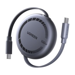 Zwijany kabel USB-C do USB-C Ugreen L531, Power Delivery (PD) 100W, 1m (szary)