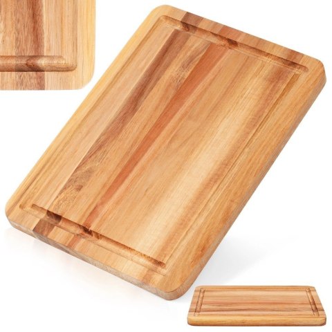 Deska Akacjowa EXCELLENT HOUSEWARE 28 x 20 cm z Rowkiem do Soków