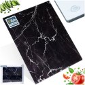 Deska do Krojenia Szklana VILDE 40x30 cm Hartowana Marmur Czarny Kuchenny