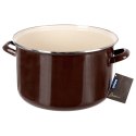 Garnek Emaliowany 10 L ORION BROWN Retro Duży 30 cm Indukcja Zmywarka