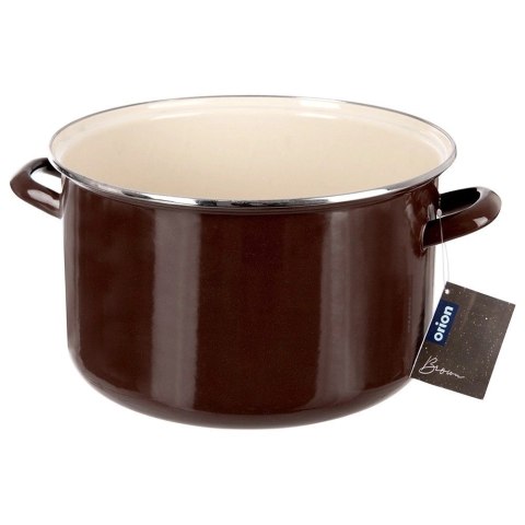 Garnek Emaliowany 10 L ORION BROWN Retro Duży 30 cm Indukcja Zmywarka