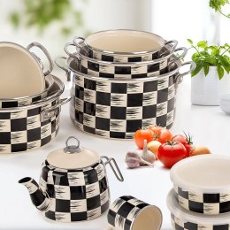 Garnek Emaliowany 6,5 L ORION SZACHOWNICA 26 cm Indukcja Zmywarka