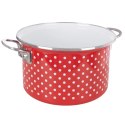 Garnek Emaliowany 4 L ORION TECKA Czerwony 22 cm Indukcja Zmywarka