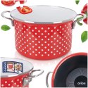 Garnek Emaliowany 4 L ORION TECKA Czerwony 22 cm Indukcja Zmywarka