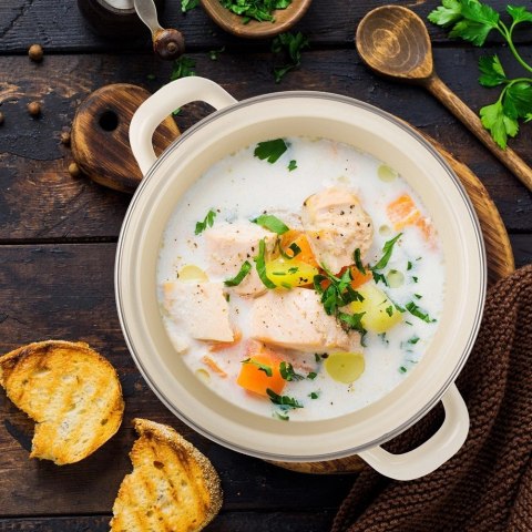 Garnek Emaliowany 1,4 L ORION TONCA Kremowy 16 cm Indukcja Zmywarka