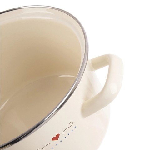 Garnek Emaliowany 3 L ORION TONCA Kremowy 20 cm Indukcja Zmywarka