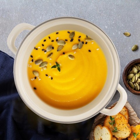 Garnek Emaliowany 3 L ORION TONCA Kremowy 20 cm Indukcja Zmywarka