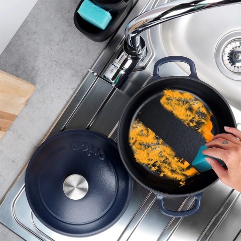 Garnek Żeliwny 5,2 L LITINA Emaliowany 26 cm Granatowy Indukcja