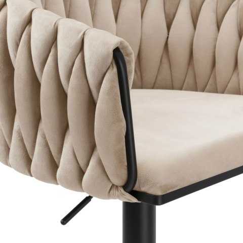 Hoker barowy Cofton Black beżowy Velvet