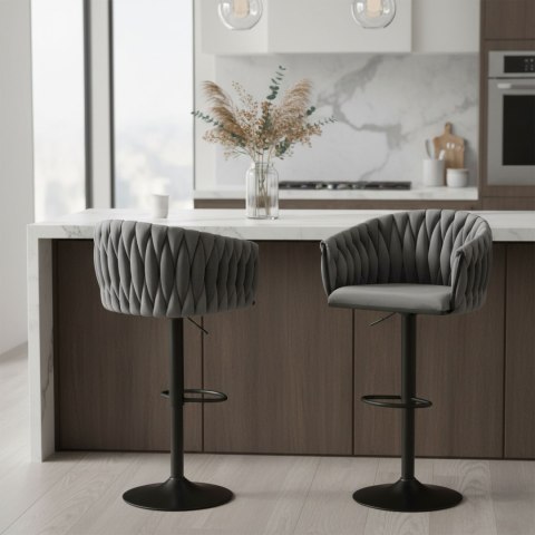 Hoker barowy Cofton Black grafitowy Velvet