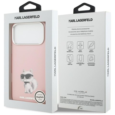 Karl Lagerfeld IML Aquarelle Choupette & Logo MagSafe - Etui iPhone 17 Pro Max (różowy)
