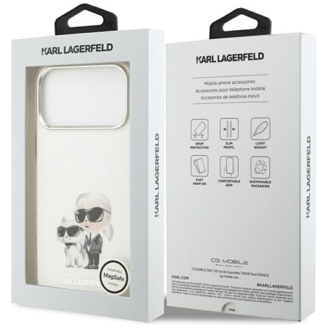 Karl Lagerfeld IML Aquarelle Karl & Choupette & Logo MagSafe - Etui iPhone 17 Pro Max (biały)