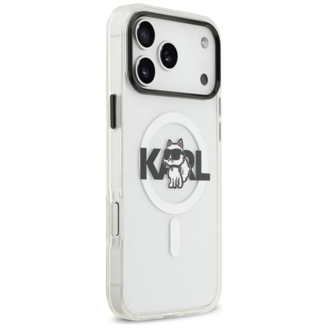Karl Lagerfeld IML Choupette Sketch Logo MagSafe - Etui iPhone 17 Pro Max (przezroczysty)