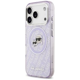 Karl Lagerfeld IML Glitter Karl & Choupette Heads Logo MagSafe - Etui iPhone 17 Pro Max (fioletowy)