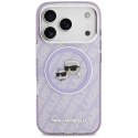 Karl Lagerfeld IML Glitter Karl & Choupette Heads Logo MagSafe - Etui iPhone 17 Pro Max (fioletowy)