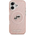 Karl Lagerfeld IML Glitter Karl & Choupette Heads Logo MagSafe - Etui iPhone 17 (różowy)