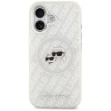 Karl Lagerfeld IML Glitter Karl & Choupette Heads Logo MagSafe - Etui iPhone 17 (szary)