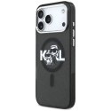Karl Lagerfeld IML Glitter Karl & Choupette Sketch Logo MagSafe - Etui iPhone 17 Pro Max (czarny)