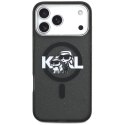 Karl Lagerfeld IML Glitter Karl & Choupette Sketch Logo MagSafe - Etui iPhone 17 Pro Max (czarny)
