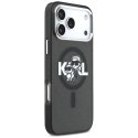 Karl Lagerfeld IML Glitter Karl & Choupette Sketch Logo MagSafe - Etui iPhone 17 Pro Max (czarny)