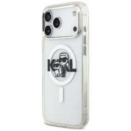 Karl Lagerfeld IML Glitter Karl & Choupette Sketch Logo MagSafe - Etui iPhone 17 Pro Max (przezroczysty)