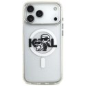 Karl Lagerfeld IML Glitter Karl & Choupette Sketch Logo MagSafe - Etui iPhone 17 Pro Max (przezroczysty)
