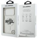 Karl Lagerfeld IML Glitter Karl & Choupette Sketch Logo MagSafe - Etui iPhone 17 Pro (przezroczysty)
