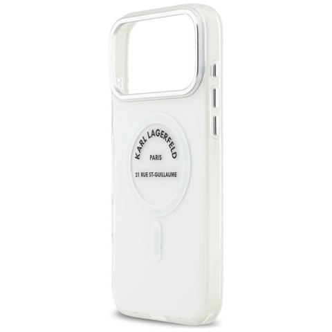 Karl Lagerfeld IML Karl RSG Logo MagSafe - Etui iPhone 17 Pro Max (przezroczysty)