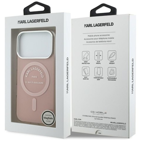 Karl Lagerfeld IML Karl RSG Logo MagSafe - Etui iPhone 17 Pro (różowy)