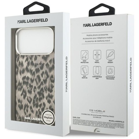 Karl Lagerfeld IML Leopard Pattern MagSafe - Etui iPhone 17 Pro Max (brązowy)