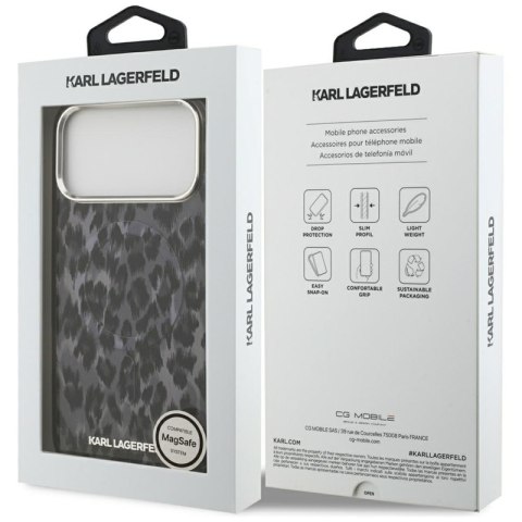 Karl Lagerfeld IML Leopard Pattern MagSafe - Etui iPhone 17 Pro Max (czarny)