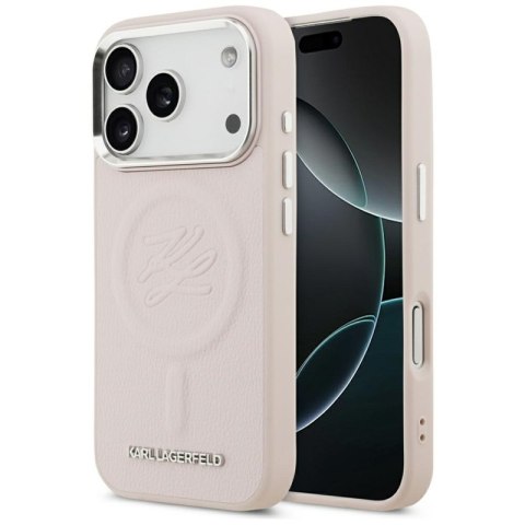 Karl Lagerfeld Initial & Metal Logo MagSafe - Etui iPhone 17 Pro Max (różowy)