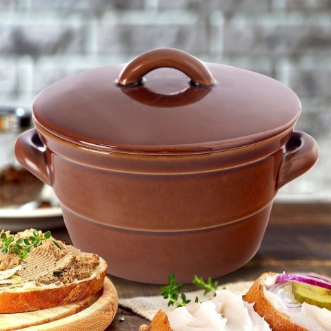 Pojemnik Garnek do Marynowania Kiszenia Ceramiczny z Pokrywką ORION 650 ml