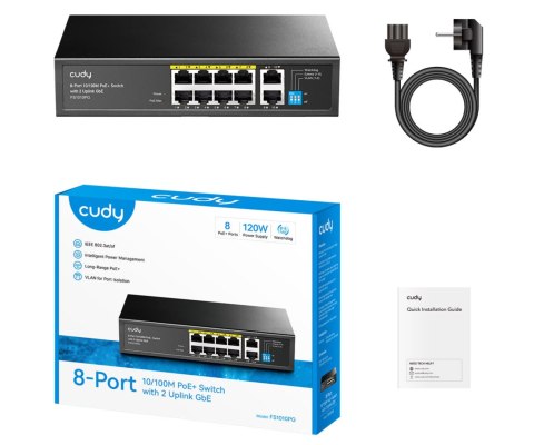 SWITCH POE FS1010PG 8-PORTOWY CUDY