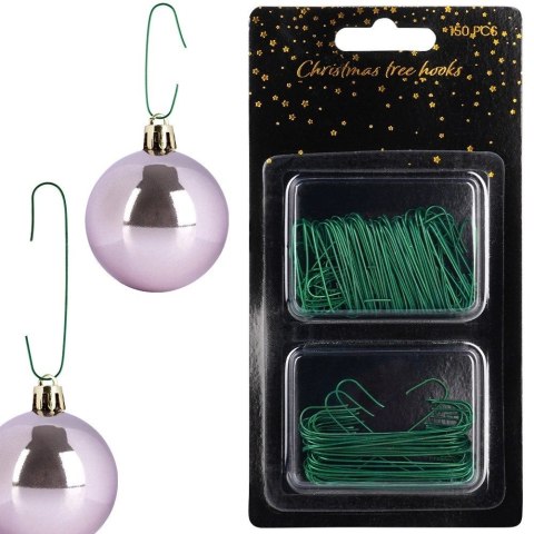 Zawieszki Haczyki 150 szt. VILDE Metalowe Zielone Choinkowe na Bombki
