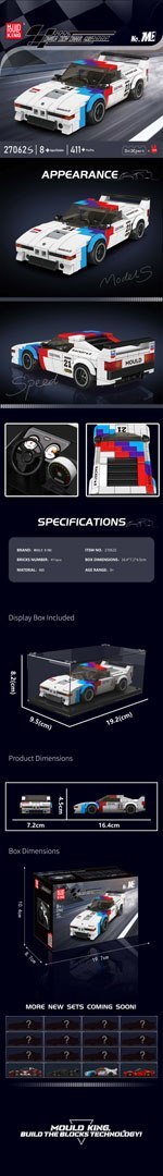 Zestaw Klocków Pojazd Sportowe Białe 411el.