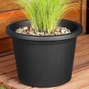 Doniczka Ogrodowa Okrągła VILDE 34 cm Czarna Elegancka i Solidna