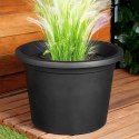 Doniczka Ogrodowa Duża Okrągła VILDE 39 cm Czarna Odporna na Deszcz