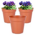 Zestaw Doniczek Okrągłych PROGARDEN 13 cm 3 szt. Ceglane Dekoracyjne