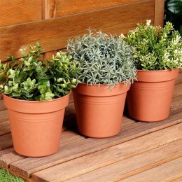 Zestaw Doniczek Okrągłych PROGARDEN 15 cm 3 szt. Ceglane Klasyczne