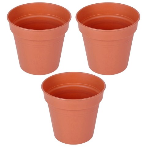 Zestaw Doniczek Okrągłych PROGARDEN 15 cm 3 szt. Ceglane Klasyczne