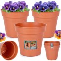 Zestaw Doniczek Okrągłych PROGARDEN 15 cm 3 szt. Ceglane Klasyczne